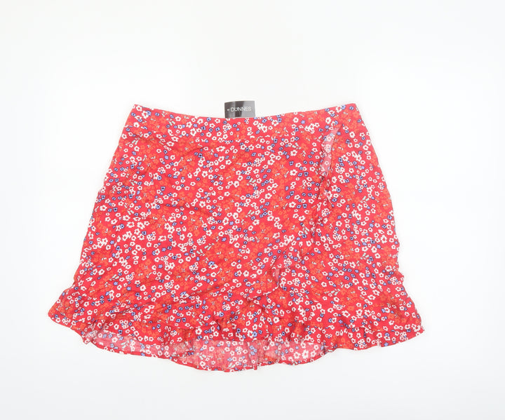 Dunnes Stores Red Floral A-Line Women’s Short Skirt Size 16