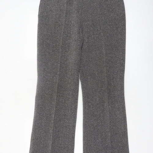 Marks & Spencer Women’s Grey Herringbone Straight Leg Trousers Size 12