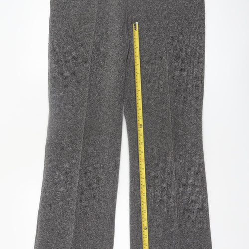 Marks & Spencer Women’s Grey Herringbone Straight Leg Trousers Size 12
