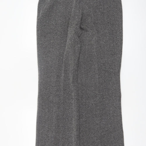Marks & Spencer Women’s Grey Herringbone Straight Leg Trousers Size 12