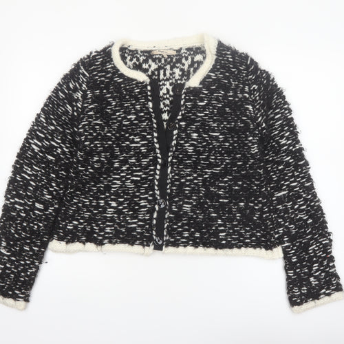 Napa Girl Womens Black Chunky Knit Wool Blend Cardigan Size L