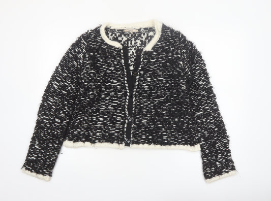 Napa Girl Womens Black Chunky Knit Wool Blend Cardigan Size L