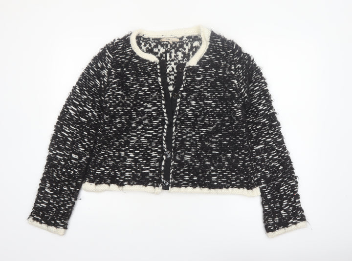 Napa Girl Womens Black Chunky Knit Wool Blend Cardigan Size L