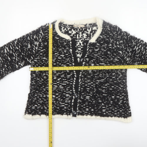 Napa Girl Womens Black Chunky Knit Wool Blend Cardigan Size L