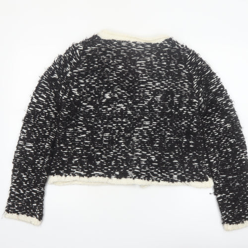 Napa Girl Womens Black Chunky Knit Wool Blend Cardigan Size L