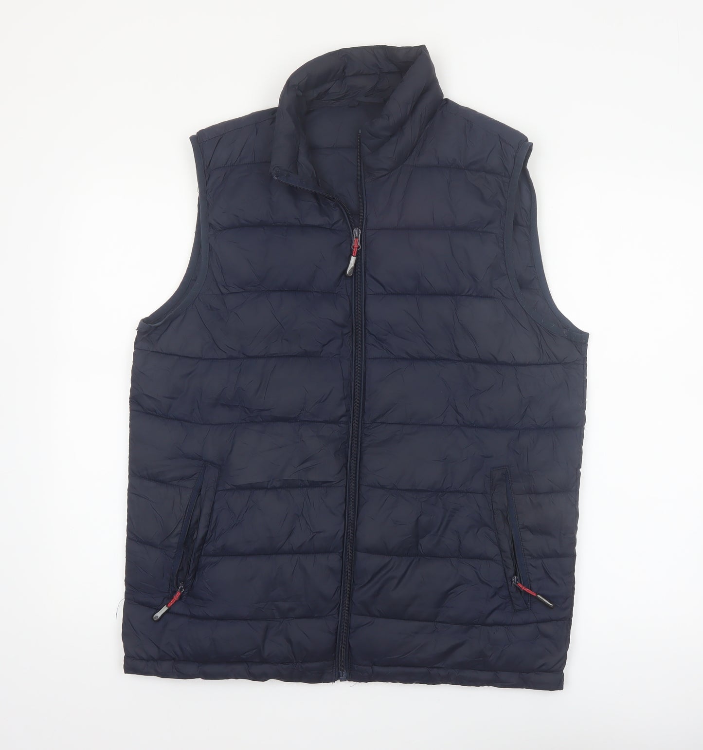 Dunnes Stores Men's Blue Puffer Waistcoat Medium Zip Padded Gilet
