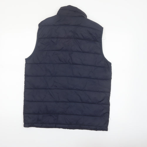 Dunnes Stores Men's Blue Puffer Waistcoat Medium Zip Padded Gilet