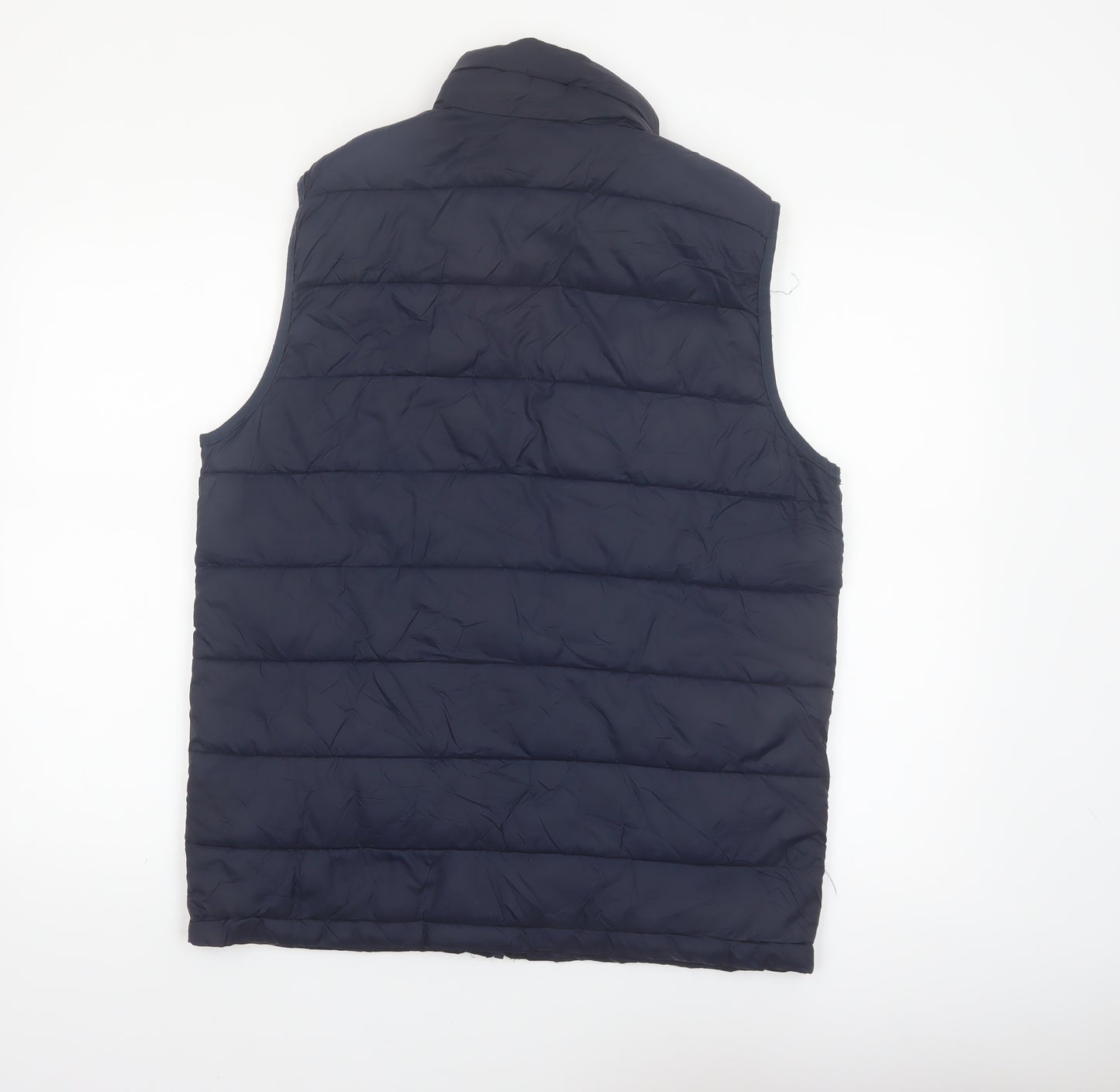 Dunnes Stores Men's Blue Puffer Waistcoat Medium Zip Padded Gilet