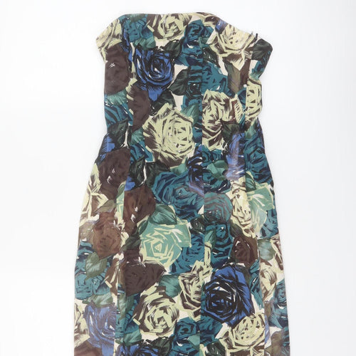 Coast Women's Multicoloured Floral Strapless Sheath Dress Size 8