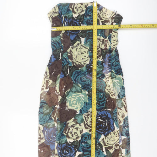 Coast Women's Multicoloured Floral Strapless Sheath Dress Size 8