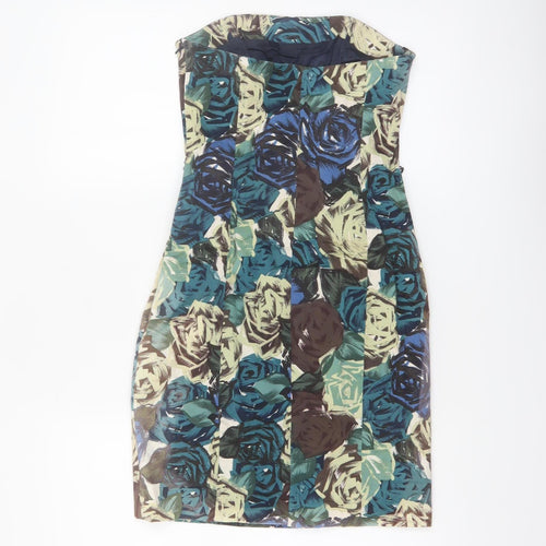 Coast Women's Multicoloured Floral Strapless Sheath Dress Size 8
