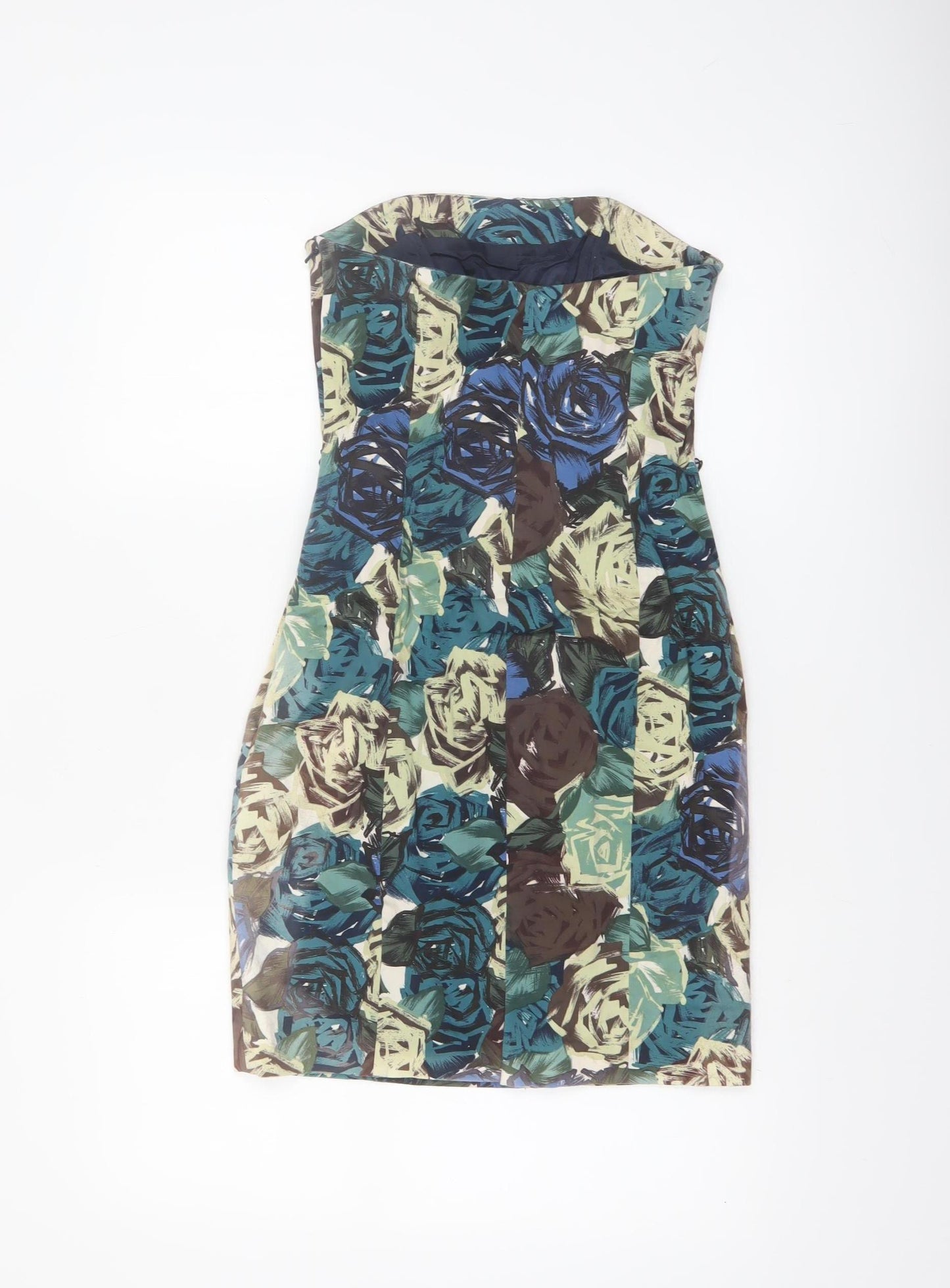 Coast Women's Multicoloured Floral Strapless Sheath Dress Size 8
