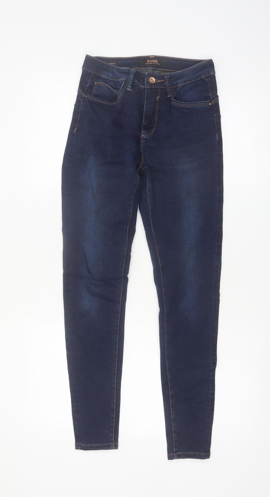 Diesel Womens Blue Skinny Jeans Size 10 Regular Fit Mid Rise 27x30