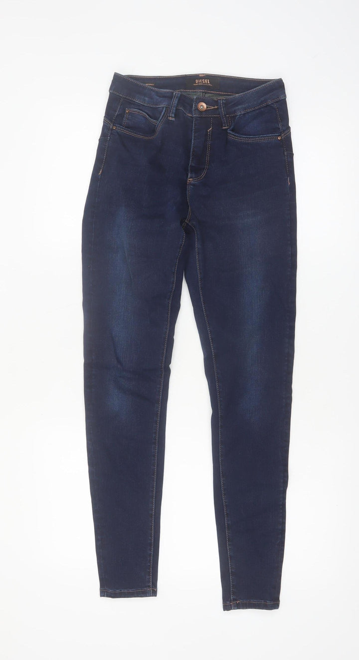 Diesel Womens Blue Skinny Jeans Size 10 Regular Fit Mid Rise 27x30