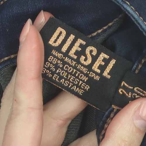 Diesel Womens Blue Skinny Jeans Size 10 Regular Fit Mid Rise 27x30
