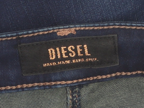 Diesel Womens Blue Skinny Jeans Size 10 Regular Fit Mid Rise 27x30
