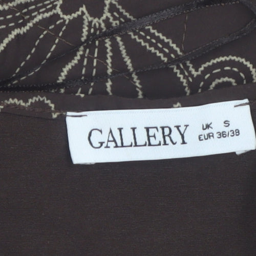 Gallery Women's Brown Floral Quilted Jacket Size S