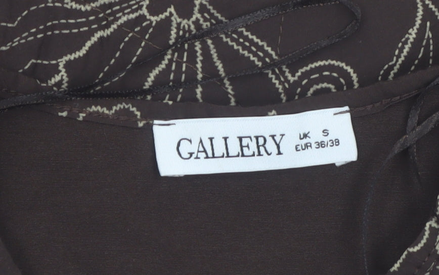 Gallery Women's Brown Floral Quilted Jacket Size S