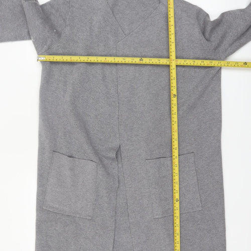 Vero Moda Women Grey Long Sleeve V-Neck Knit Cardigan L