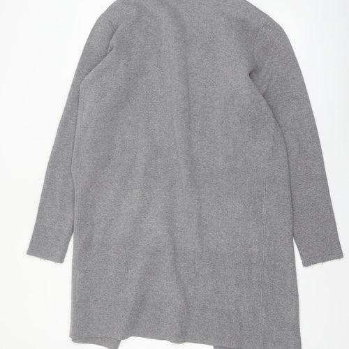 Vero Moda Women Grey Long Sleeve V-Neck Knit Cardigan L