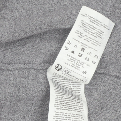 Vero Moda Women Grey Long Sleeve V-Neck Knit Cardigan L