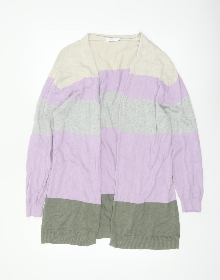 Cotton Traders Womens Multicoloured Striped Cardigan Size 14