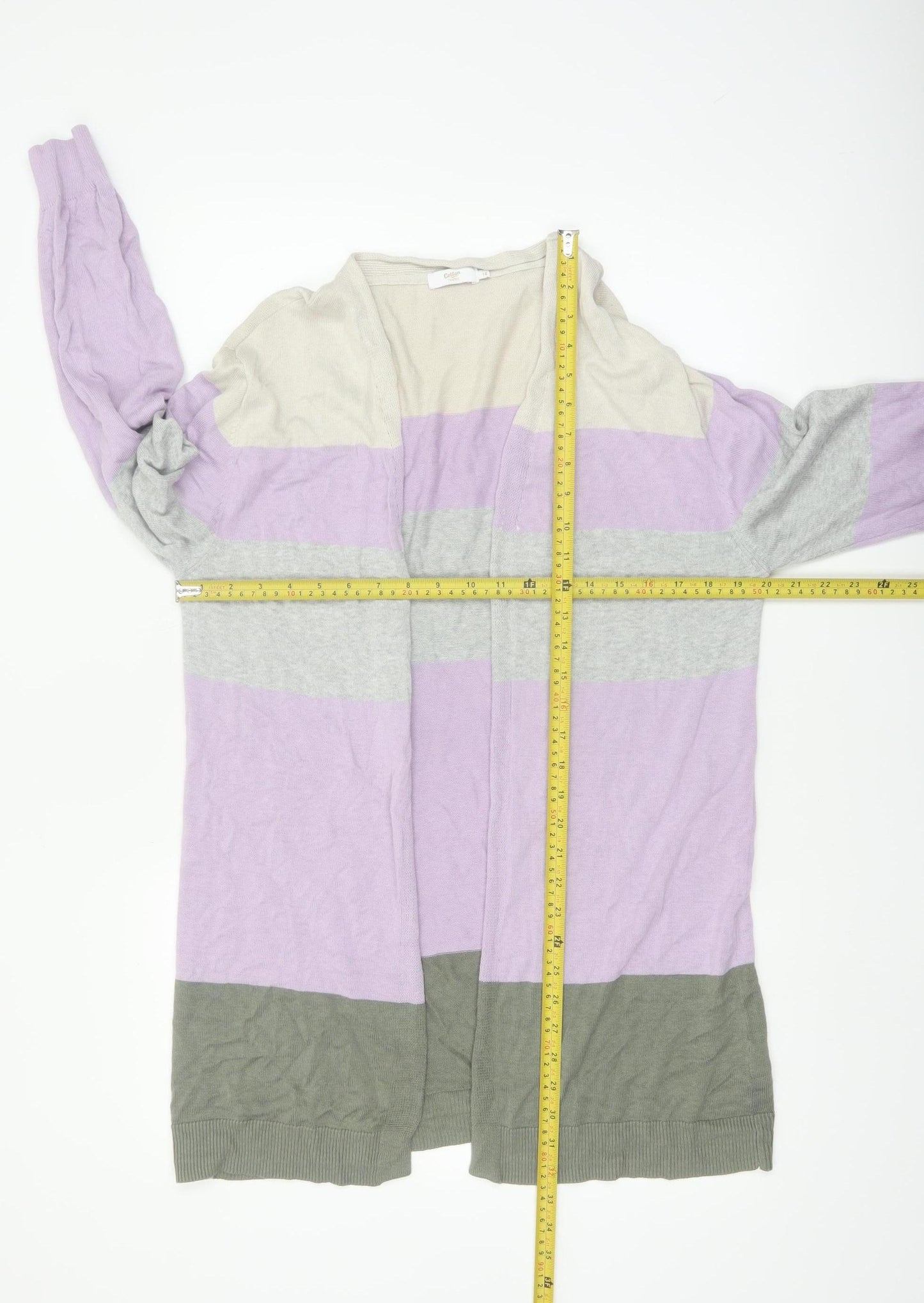 Cotton Traders Womens Multicoloured Striped Cardigan Size 14