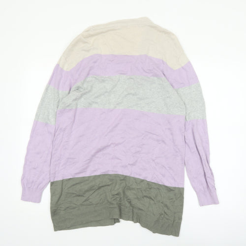 Cotton Traders Womens Multicoloured Striped Cardigan Size 14