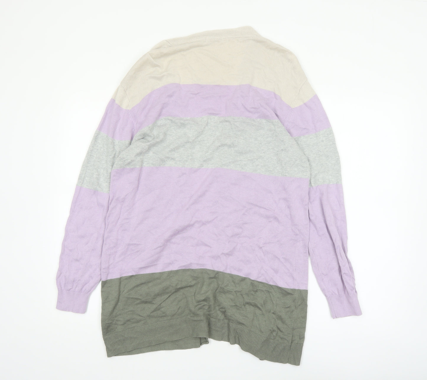Cotton Traders Womens Multicoloured Striped Cardigan Size 14