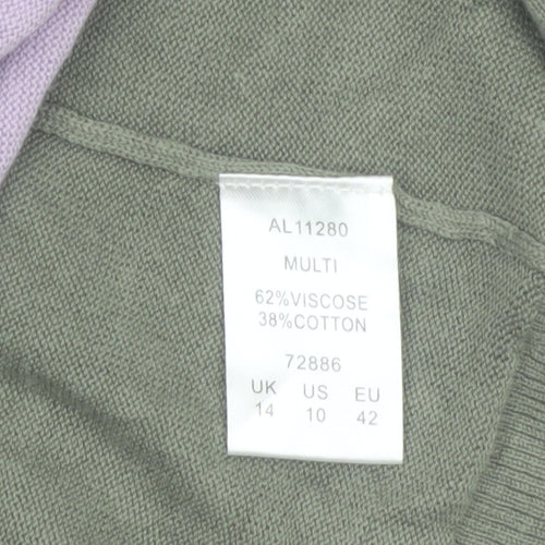 Cotton Traders Womens Multicoloured Striped Cardigan Size 14