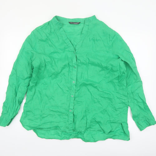 Dunnes Women’s Green Linen Button-Up Shirt Size L