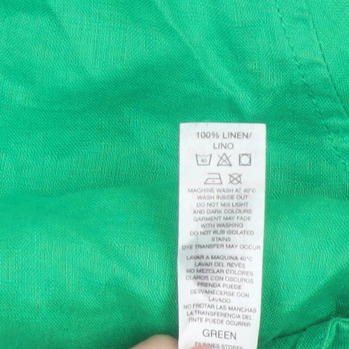 Dunnes Women’s Green Linen Button-Up Shirt Size L