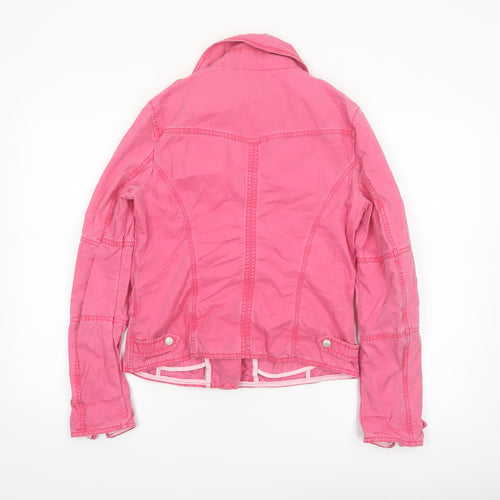 Esprit Women's Pink Cotton Biker Jacket UK 12