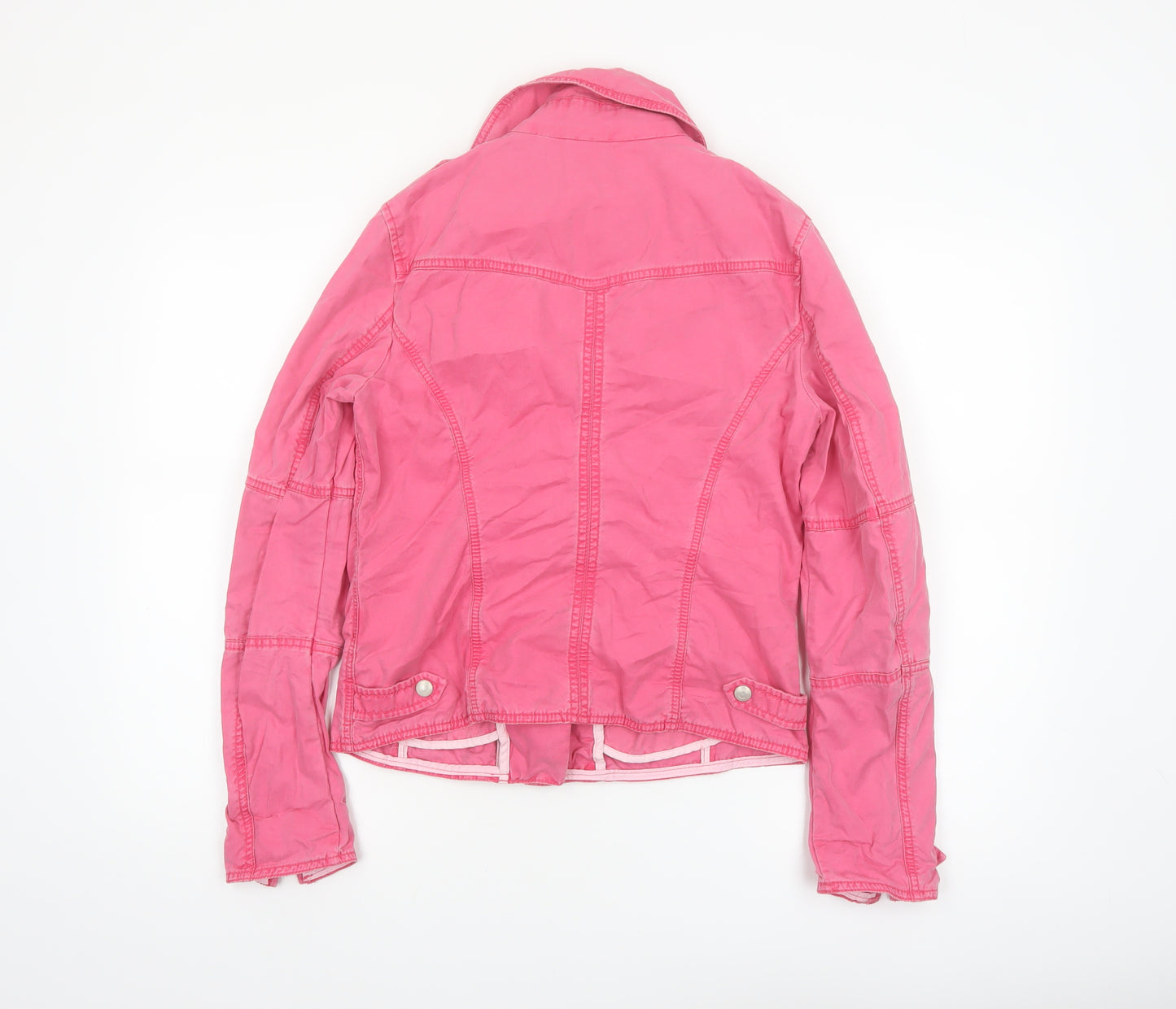 Esprit Women's Pink Cotton Biker Jacket UK 12
