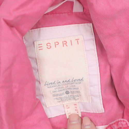 Esprit Women's Pink Cotton Biker Jacket UK 12