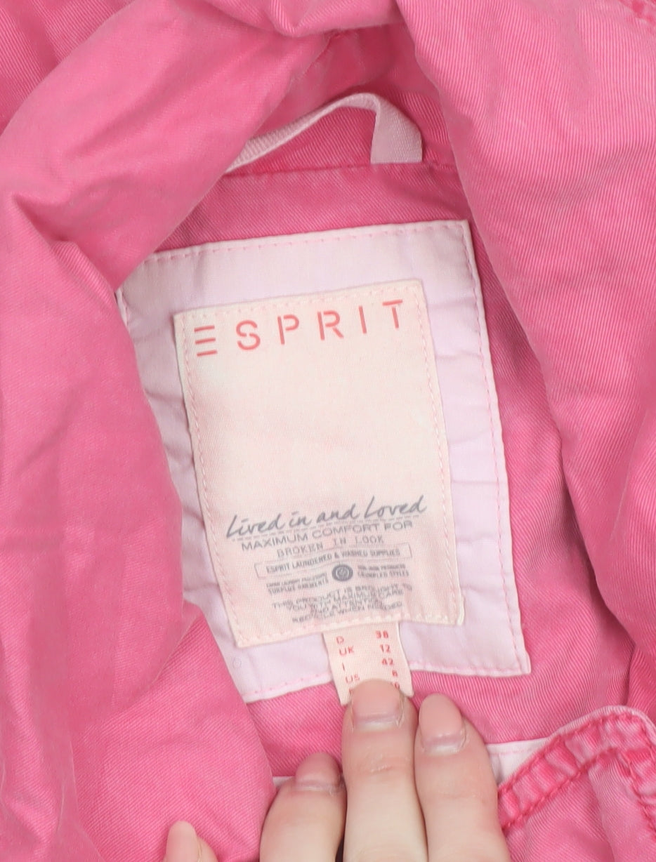 Esprit Women's Pink Cotton Biker Jacket UK 12