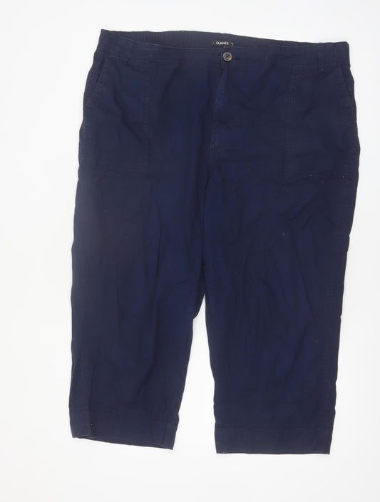 Dunnes Women’s Blue Cotton Capri Trousers Size 20