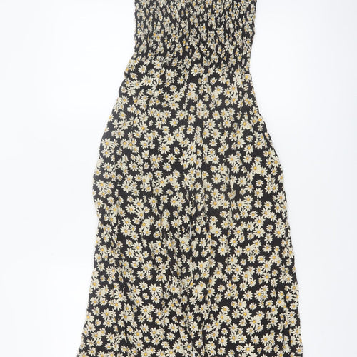 New Look Womens Black Floral Sleeveless Jumpsuit Size 8