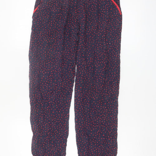 Etam Women's Blue Polka Dot Viscose Jogger Trousers Size M