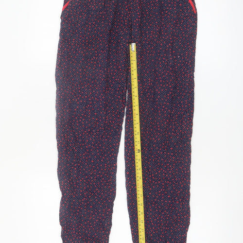 Etam Women's Blue Polka Dot Viscose Jogger Trousers Size M
