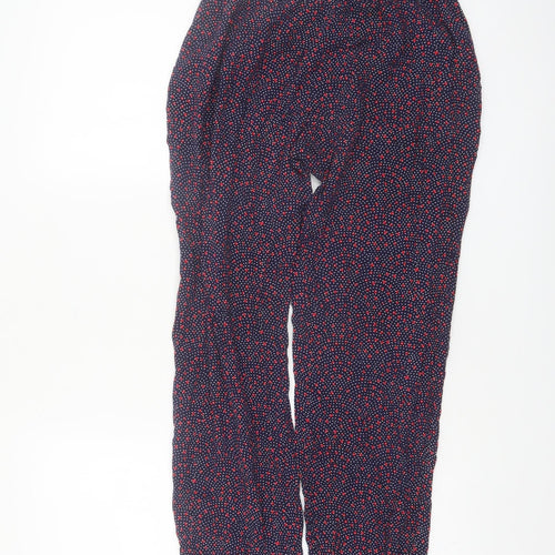 Etam Women's Blue Polka Dot Viscose Jogger Trousers Size M