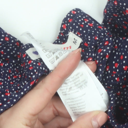 Etam Women's Blue Polka Dot Viscose Jogger Trousers Size M