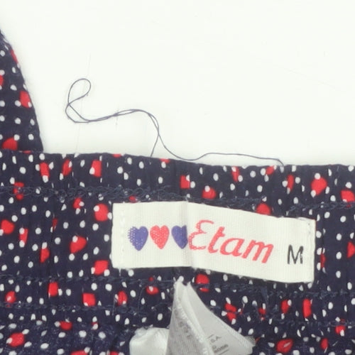 Etam Women's Blue Polka Dot Viscose Jogger Trousers Size M