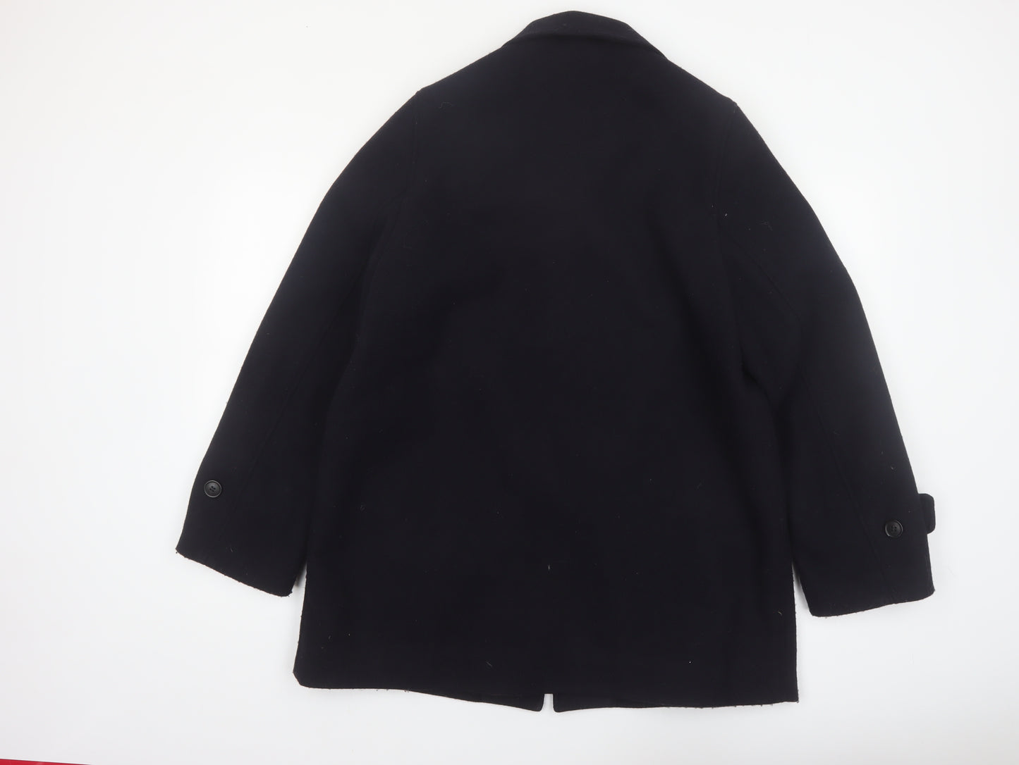 Uniqlo Men’s Black Wool Blend Mid-Length Overcoat Size M