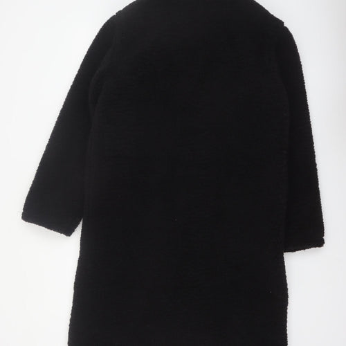 New Look Women’s Black Long Teddy Coat Size 10