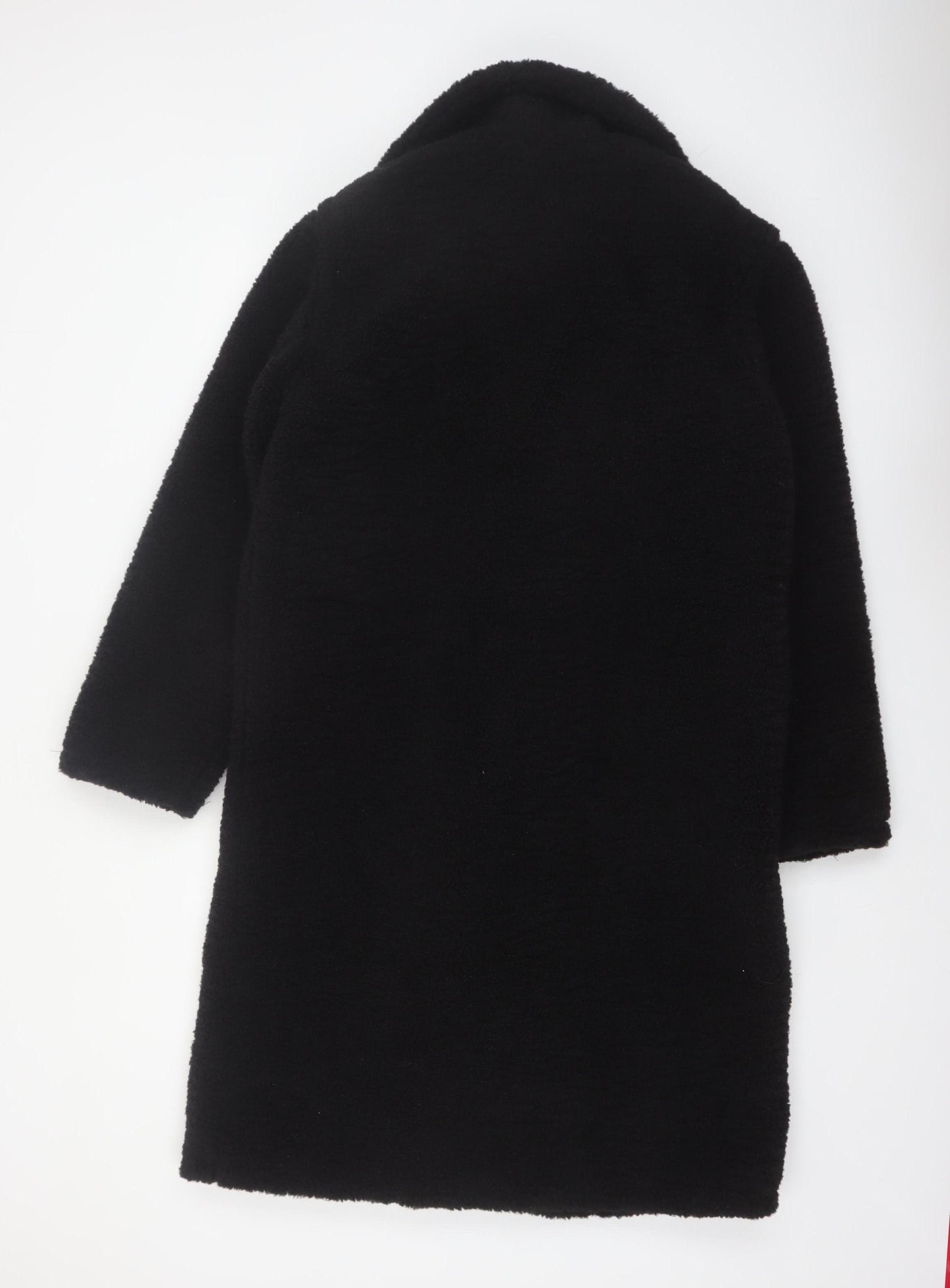 New Look Women’s Black Long Teddy Coat Size 10