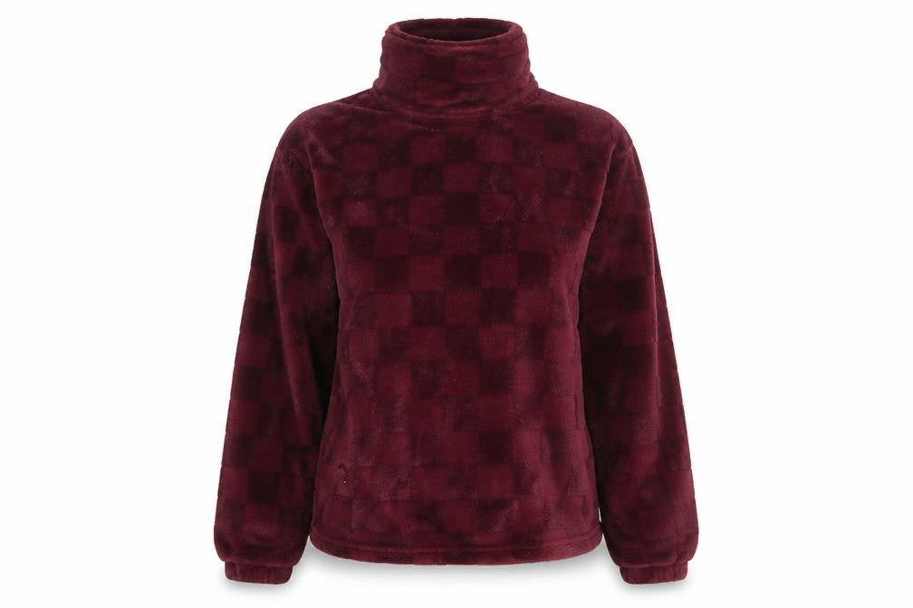 Jane and Bleecker Womens Burgundy Fleece Pyjama Set S Winter Warm Loungewear