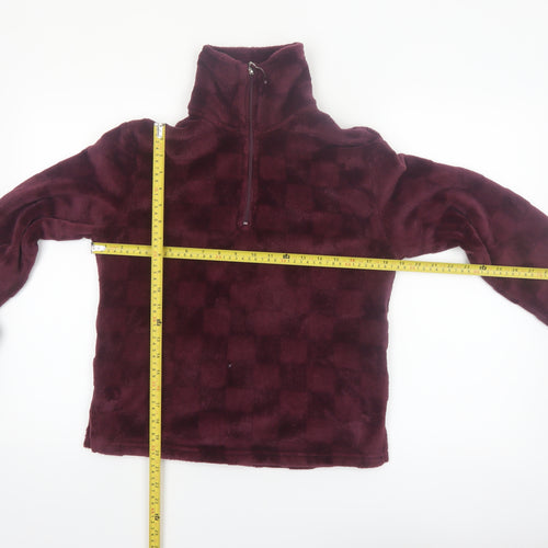 Jane and Bleecker Womens Burgundy Fleece Pyjama Set S Winter Warm Loungewear