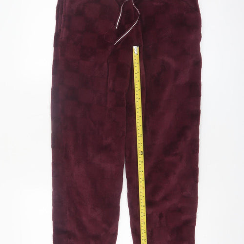 Jane and Bleecker Womens Burgundy Fleece Pyjama Set S Winter Warm Loungewear
