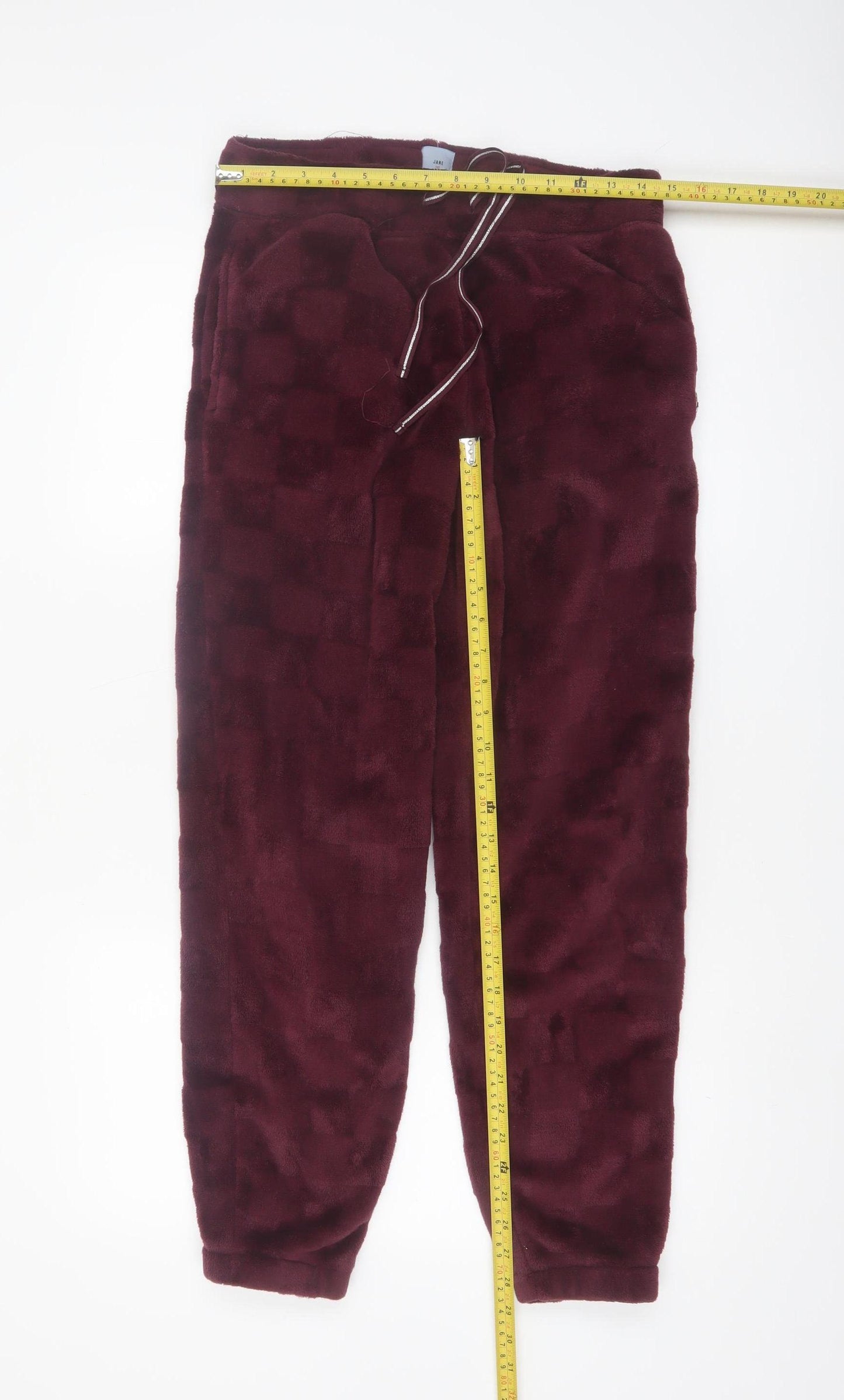 Jane and Bleecker Womens Burgundy Fleece Pyjama Set S Winter Warm Loungewear